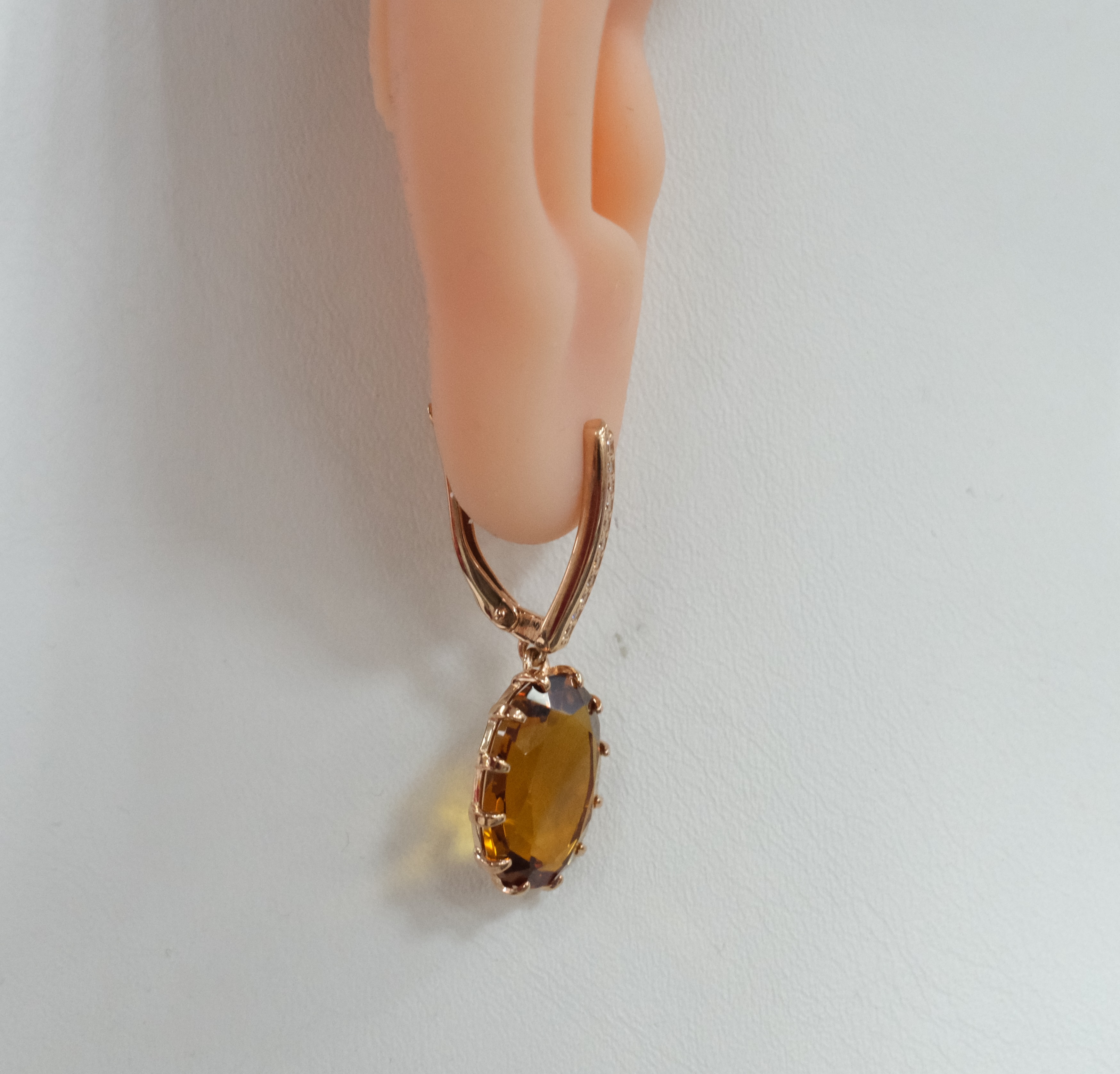 Серебряные серьги с цитринами